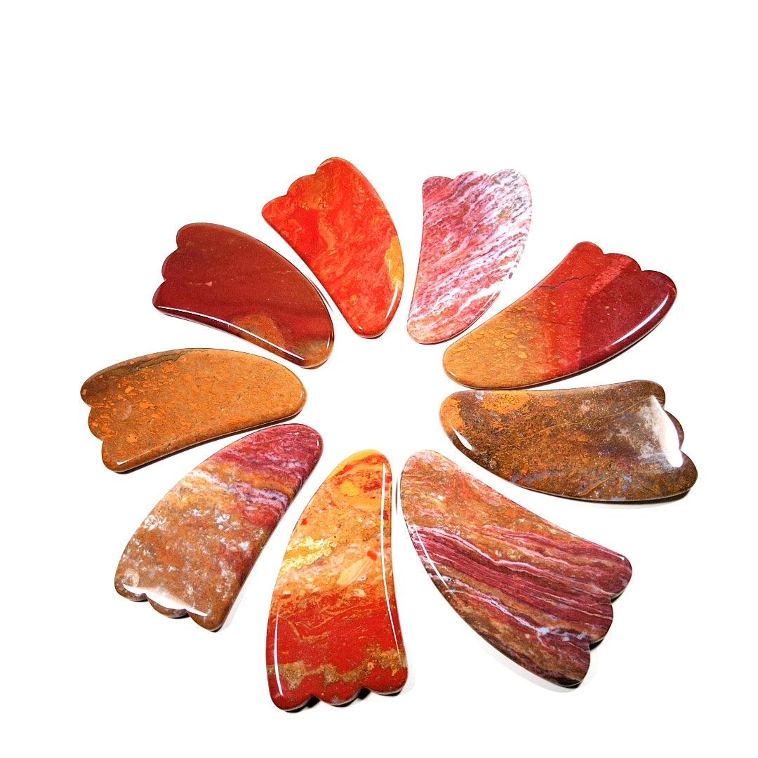 Huiying New Top Quality polished claw Shape Mookaite Jasper Natural Stone Scraping Board For Face Gua Sha SPA