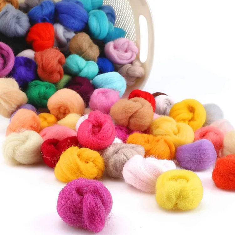 110 Colors Fancy Dyed 100% Merino Wool Yarn Eco-Friendly Anti-Pilling for Needle Felting and Hand Knitting