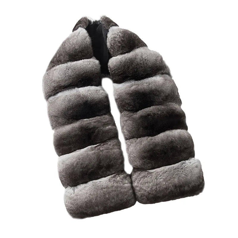 Luxury Soft Winter Warm Fur Scarves Real Chinchilla Fur Scarf for Women