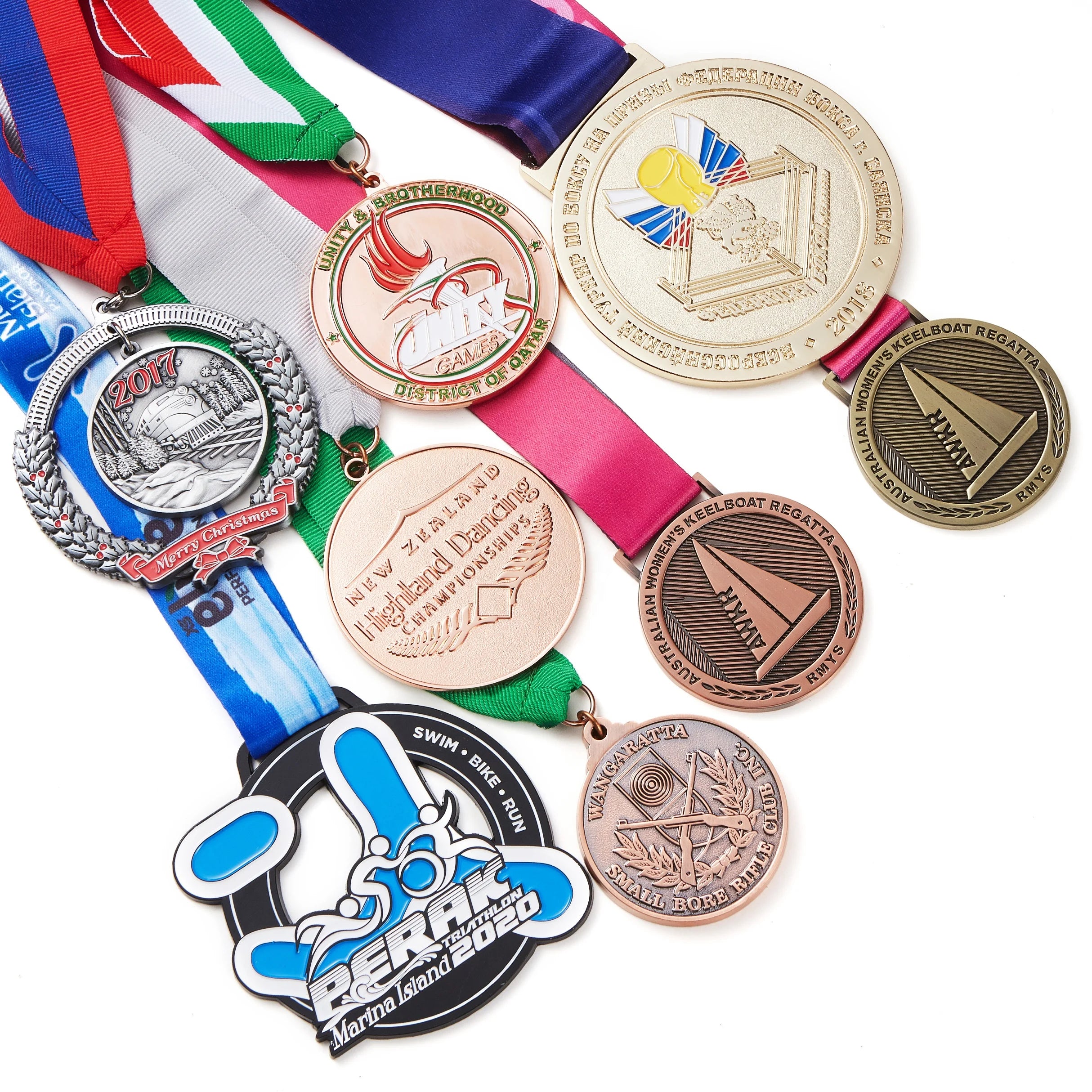 Wholesale Custom Design Personalized Modern Antique Gold-Plated Zinc Alloy Sport Medal Marathon Souvenir Festive Celebrations