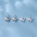 Sterling Silver Double Dolphin Charms 925 Silver Double Dolphin Earring Bracelet Charm for Jewelry Making Supplies