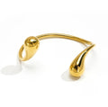 18K Gold Plated Stainless Steel Jewelry Irregular Water Drop Open Cuff Bangle Polished Waterproof for Woman Bracelet B252539