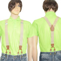 Adjustable Men's Y-Shaped Heavy Duty Suspenders 6 Metal Clips Elastic Straps Snap Hook Suspenders
