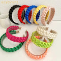 European and American Fashion Hair Accessories for Women Headband Wide Braid Hair Bands Solid Color Fabric Headband