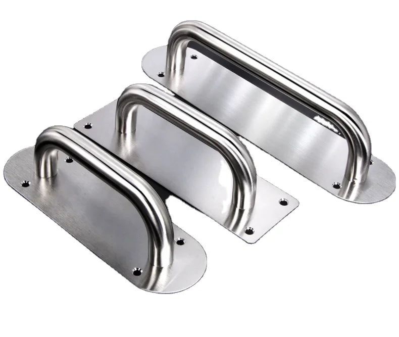 Modern Stainless Steel and Wooden Pull Push Door Handle Plate for Entry Bedroom Hotel with Online Technical Support