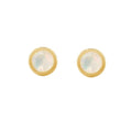 Nagosa Minimalist 925 Sterling Silver Jewelry Ctustom 14k 18k Gold Vermeil Bezel Opal Cabochon Stud Earring