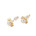 925 Sterling Silver Needle Pearl Earrings Latest Design Natural Freshwater Pearl Earrings