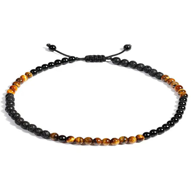 Natural Stone Foot Anklet Bracelet for Women Essential Oils Lava Rock Healing Crystal Good Luck Gemstone Anklets Beach Jewelry