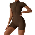 Sports Bodysuits & Jumpsuits One Piece Yoga Jumpsuit with Half Zip Scrunch Butt Workout Rompers Bodycon Features