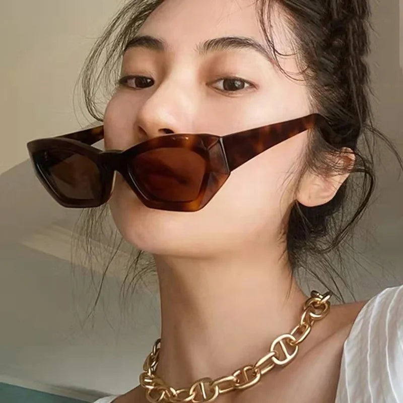 2024 Women Lady Wholesale Hot Selling Square Frame Sun Glasses Small Polygon Colorful Fashion Trendy Sunglasses