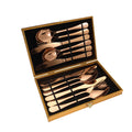 Forks Spoons Reusable Silverware Wedding Flatware Mirror Metal Stainless Steel 12Pcs Luxury Cutlery With Wooden Box