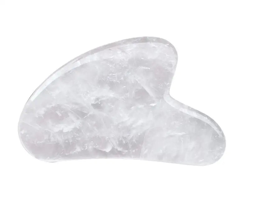 White  Rock Quartz Guasha Tools Can Be Customized Logo