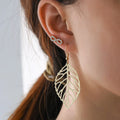 Trending New Leaf Pendant Earrings - Long Stylish Vintage and Minimalistic Ear Accessories for Women Ear Adornments