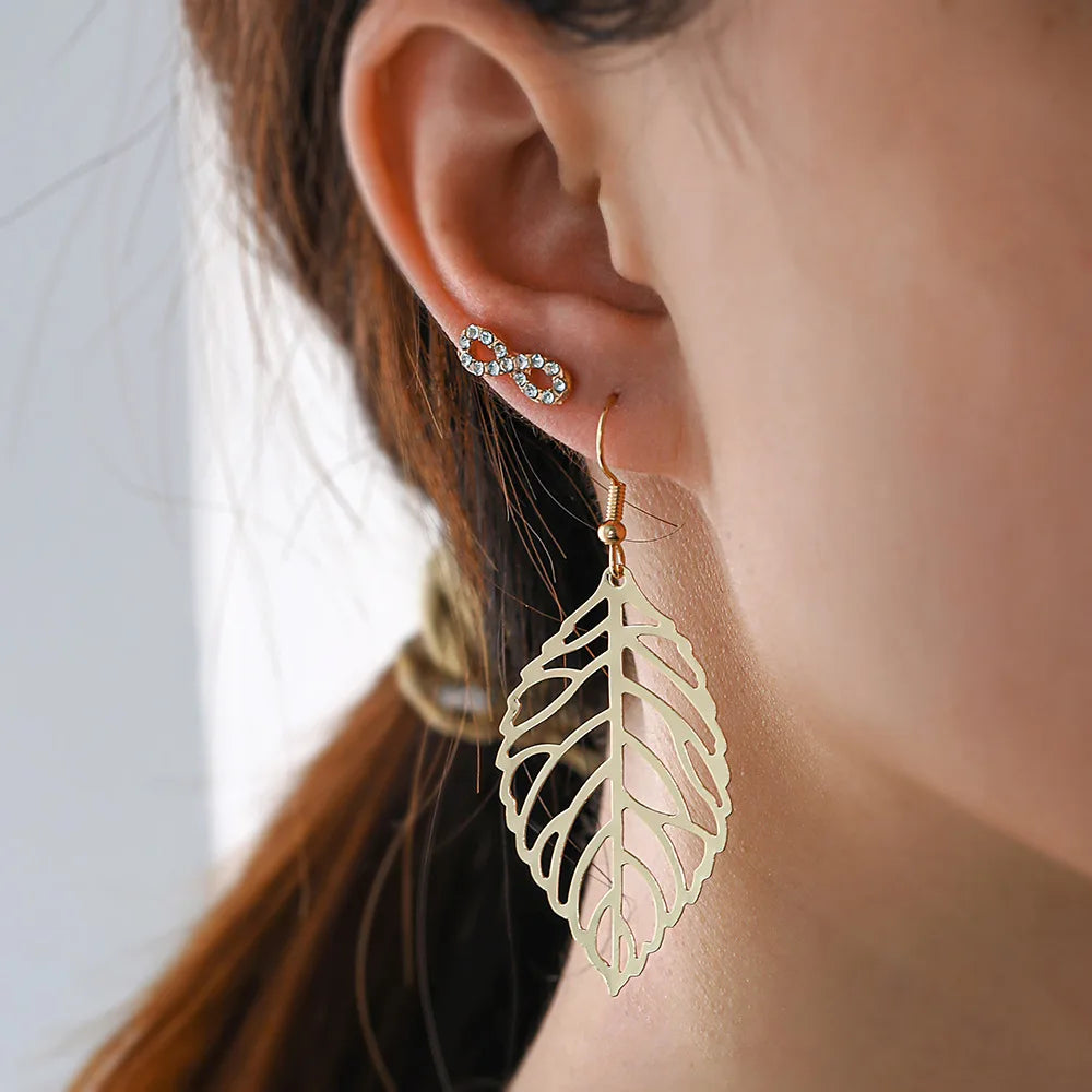 Trending New Leaf Pendant Earrings - Long Stylish Vintage and Minimalistic Ear Accessories for Women Ear Adornments