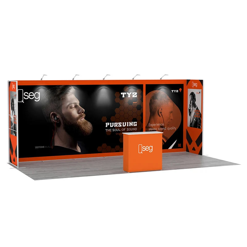 Single Side Tension Fabric Graphic 3x6 Exhibition Display Backdrop Modular Aluminum 10x20 Trade Show Booth Portable to Carry