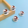 Resin Coffee Latte Art Charms Set - Tulip Love Heart Layered Coffee Design DIY Pendant Earrings Necklace Jewelry Accessories