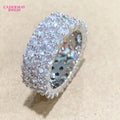 Cadermay Custom Hip Hop 3rows 3.0mm 3.5mm Round Shape  Moissanite D VVS1 Silver925 Man and Women Rings Band