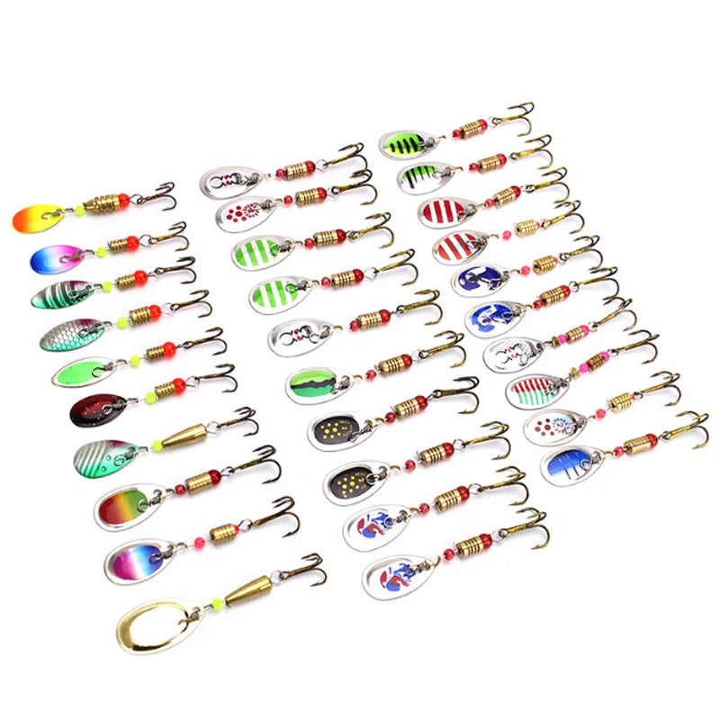 11/31 Pcs/ Set Mixed Colorful Spinner Bait Lures Paint Fish Bait Metal Fishing Lure Set Combo Spinner Lure Kit