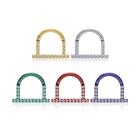 316L Surgical Steel Nose Rings Hoop Hinged Clicker Stainless Steel Nose Rings Helix Cartilage Daith Tragus Body Piercing Jewelry