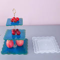 Jaunty DIY Rubber Drop Mould square Wave Three-layer Tray Resin Mould Coasters Handmade Epoxy Resin Silicone Mould