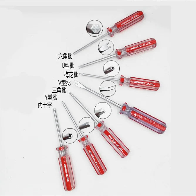 Customizable Y-Type Hole U Shaped Screwdriver with Boxed Crystal Color Strips Nylon & Steel Material Factory Direct Supply