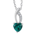 Wholesale OEM ODM Customized Women Trendy Dainty Rhodium Plated 925 Sterling Silver Green Stone CZ Diamond Pendant Heart Jewelry