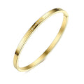 Latest 18K Gold Plated Stainless Steel Jewelry Geometric Zircon Bangle for Women Accessories Cuff Bracelet BM182012