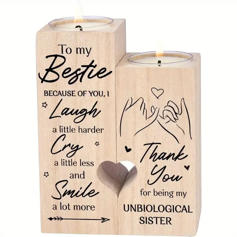 To My Best Gift Friendship Gift Double Sided Printed Large Candle Holder