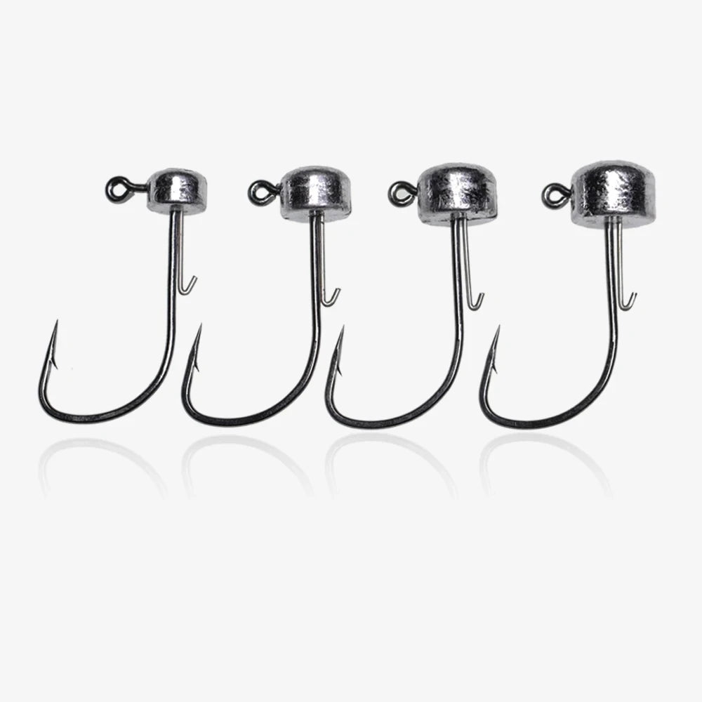 1.5g/2.5g/3.5g/4.5g Cylindrical Shape Jig Head Hook Hanging Clip Soft Worm Bait Lure Jigging Hook for Sea Bass Perch