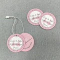 Custom Printing Coated Paper hang Tag pink Clothing Tag Colourful Round Jewelry Tags