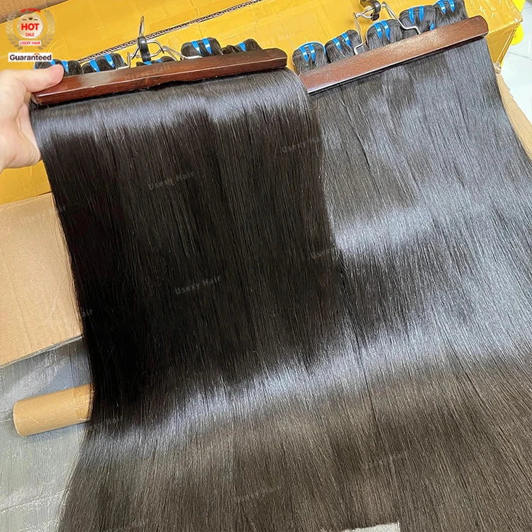 Best Selling Super Double Drawn Bone Straight Human Hair Bundle Cuticle Aligned Straight Hair Extension Vietnam Raw Hair Weave
