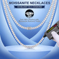 7 Days Fast Delivery Fine Jewelry 925 Sterling Silver VVS Moissanite Diamond Classic Cluster Bling Tennis Chain Necklace