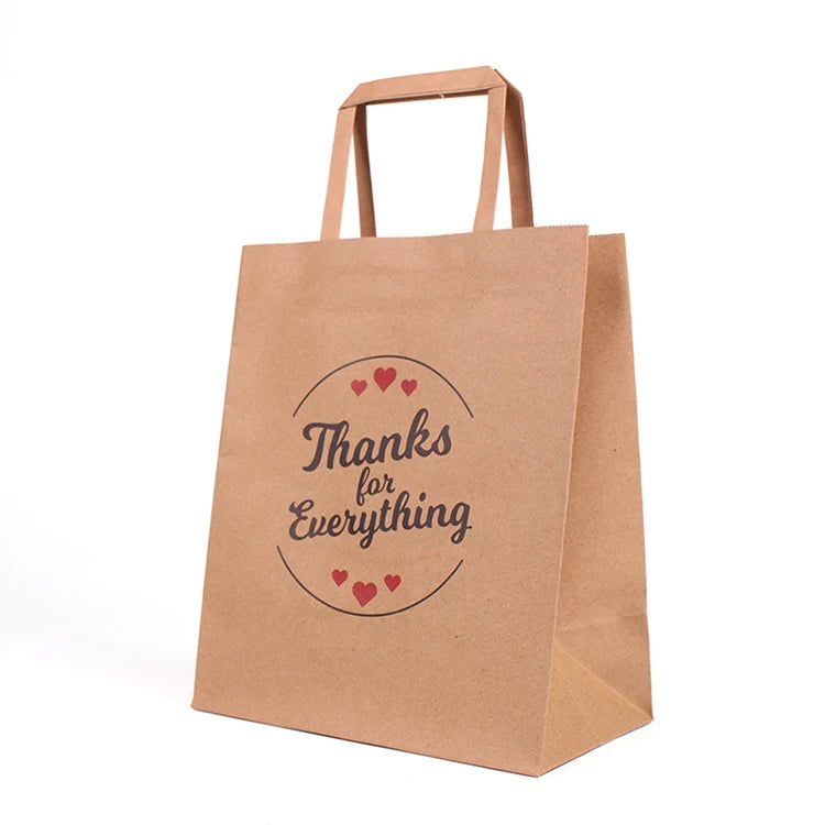 Kraft Paper Shopping Bag Food Tote Bag Environmentally Friendly and Biodegradable Bag Customizable Size logo