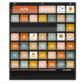 Modern Black 420D Durable Polyester Monthly Calendar Pocket Chart 92-Card Weather Chart for Kids Learning Classroom Office Use