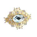 Hot Selling Crystal Gem Napkin Rings with Gold Plating Elegant Metal Napkin Rings for Wedding Decoration