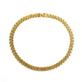 Real U Fashion Gold Plated Stainless Steel Zircon Statement Necklace for Women Classic Christian Accessories for Teenagers