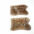 Huiying Real Jade Spiky Concave Smoky Quartz Facial Gua Sha Head Face Body Scraping Massage Tool