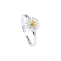 Wholesale Simple Design Jewelry Silver Open Adjustable Sunflower Rings For Women