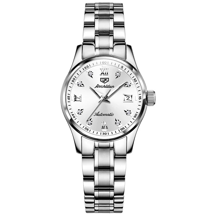JSDUN 8763 Oem Watch Women China Luminous Custom Made Japanese Movement Stainless Steel Waterproof Mechanical Lady Watch