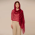 Customize Embroidery logo 200s Oversize 100% Cashmere Pashmina Scarf Shawl Luxury Ladies Neck Warmer Lightweight   for Women Jzr