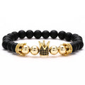 Fashionable Jewelry Handmade Natural Stones and Crystal Bracelet for Women and Men Romantic Crown Bracelet