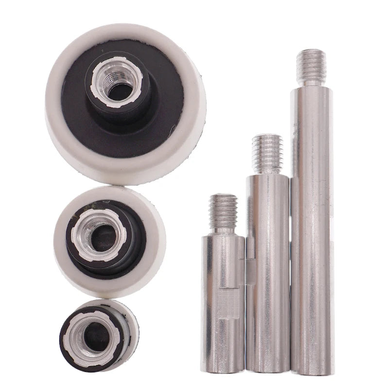 6pcs White Hook and Loop Sanding Backing Pad Replacement with M14 Thread Connection Rod Sander Discs Backup Pad for Polishing