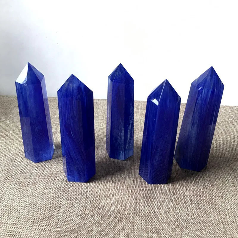 Aventurine Point Wand Carving Tower Crystals Stone for Home Decoration Gift Wholesale Natural Blue Folk Art Lovely Polished