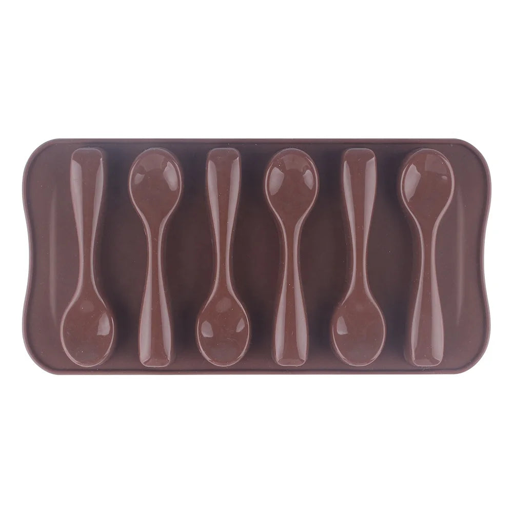 Food Grade Silicone Spoon Shape Chocolate Ice Jelly Mold Homemade Candy Baking Tools