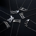 Custom Stainless Steel Heart Love Name Letter Pendant Necklace