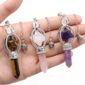 Merkaba Natural Six Point Star Crystals Stone Love Theme Dream Amethyst Pendulum Pendant Multi Color Gemstone Jewelry