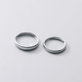 Genuine 925 Sterling Silver Glossy Round Couple Women Men Open Adjustable Rings New Jewelry
