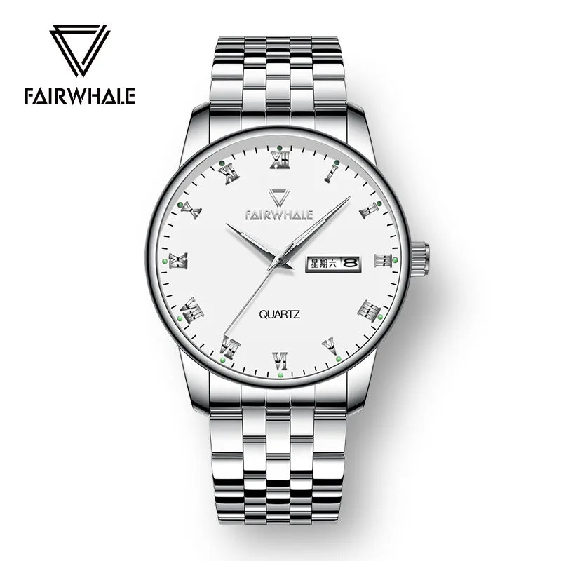 Fairwhale Wholesale OEM Men Stainless Steel case Calendar Quartz Watches