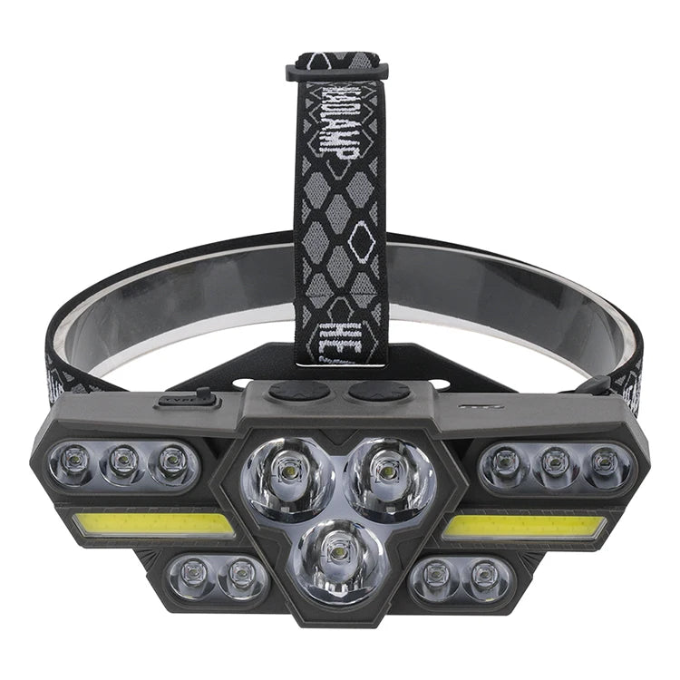 Boruit Powerful 2000lm Headlamp 60-degrees Running 18650 9-modes Led Head Torch Headlights Headtorch with Power Display