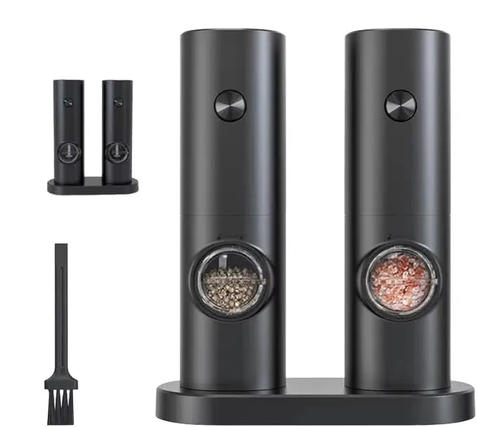 Spice Gravity One Hand Operation Adjustable Coarseness Semi-Automatic Electric Salt and Pepper Shaker Grinder With Led Light